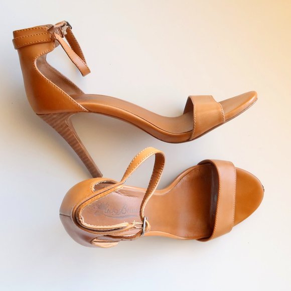 Lucky Brand Tan Open Toe Stiletto Heels / Sandals / Dress Shoes Size 7 - Picture 7 of 14